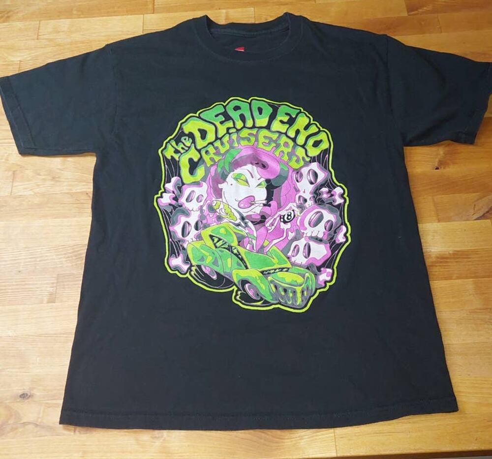 Dead End Cruisers Band Shirt Black Tshirt Rockabilly Psychobilly Hanes M Med